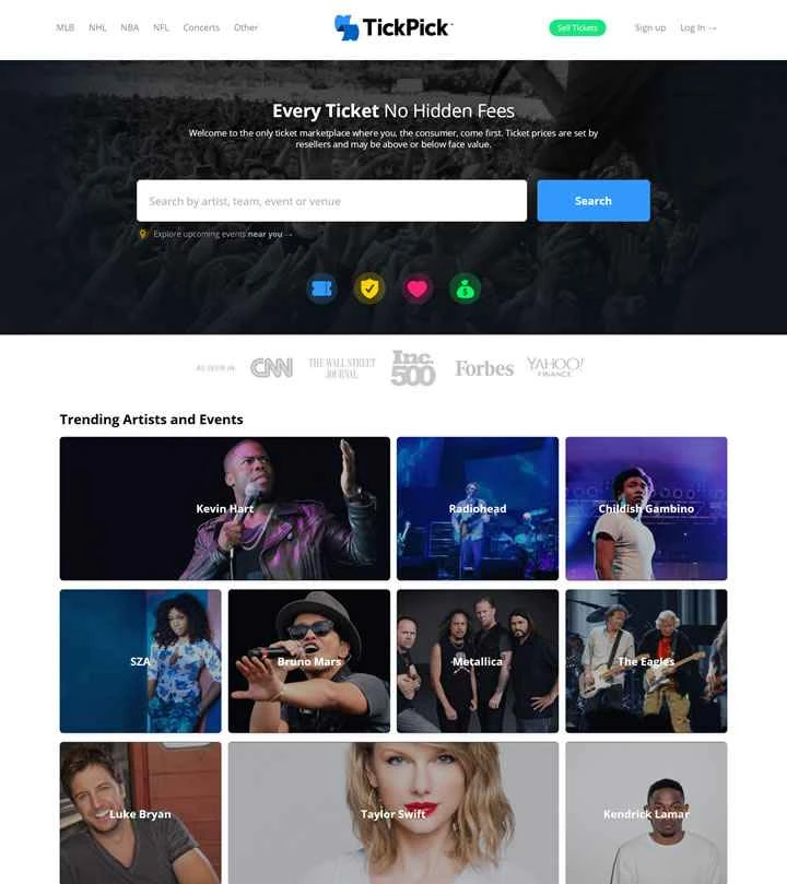 賢いファンがチケットを購入する場所：TickPick