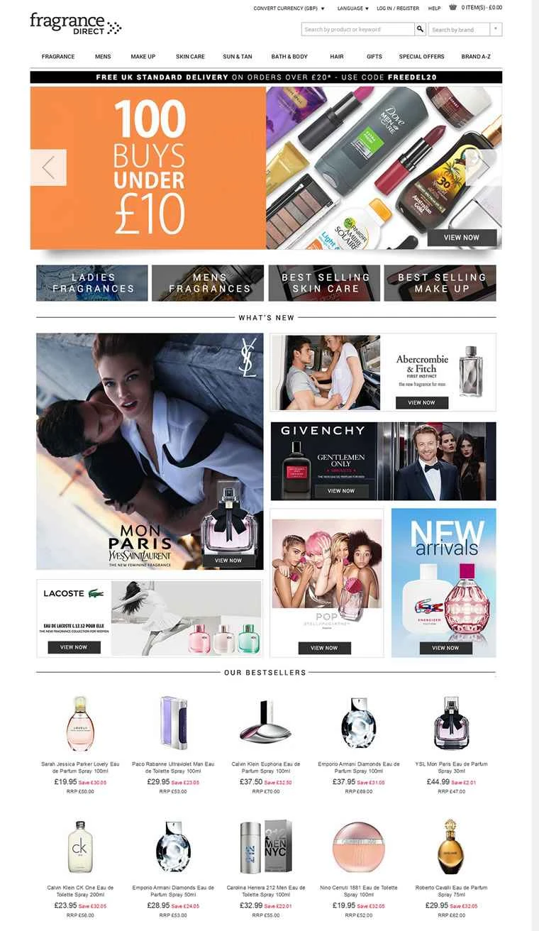 英国のオンライン香水店、Fragrance Direct。