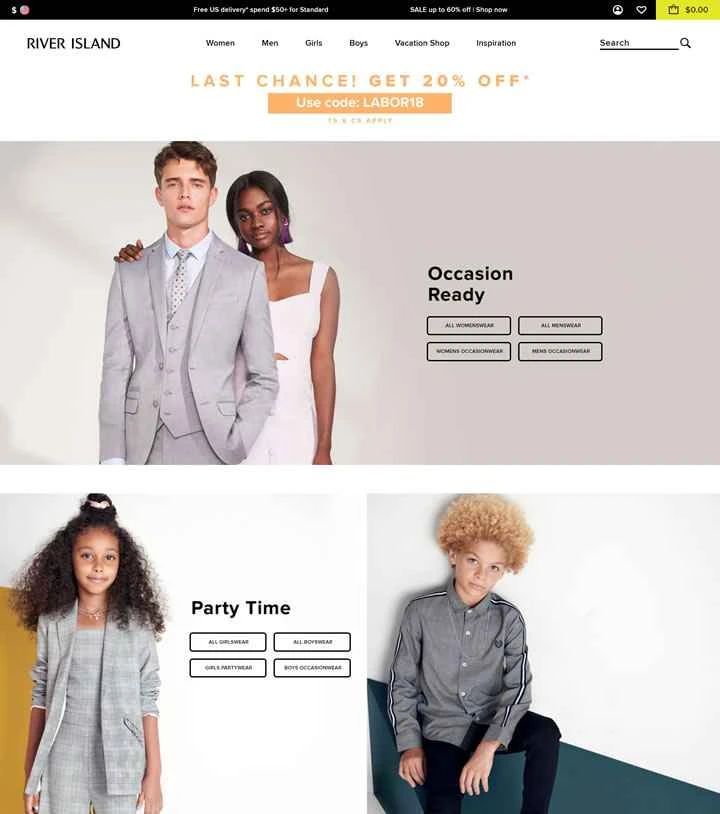 リバーアイランドUS公式サイト：英国のハイストリートファッションブランド