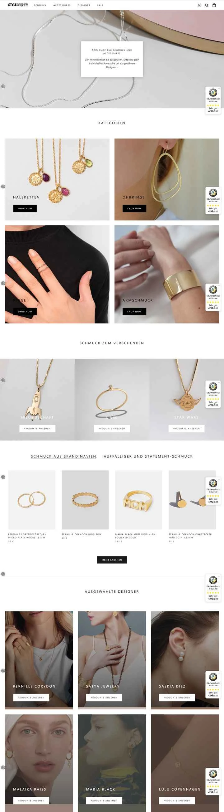 ドイツのジュエリー＆アクセサリー店：Styleserver