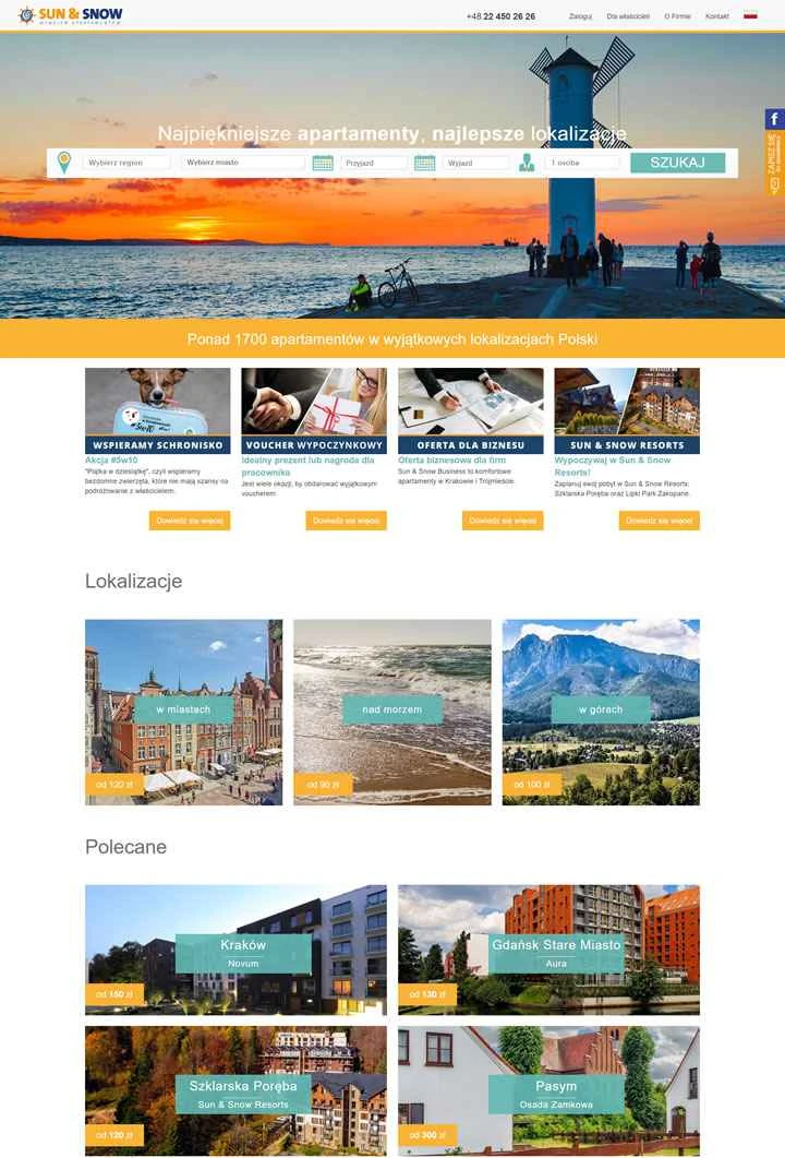 ポーランド最大のリゾートおよび都市型アパートメント賃貸業者、サン＆スノー