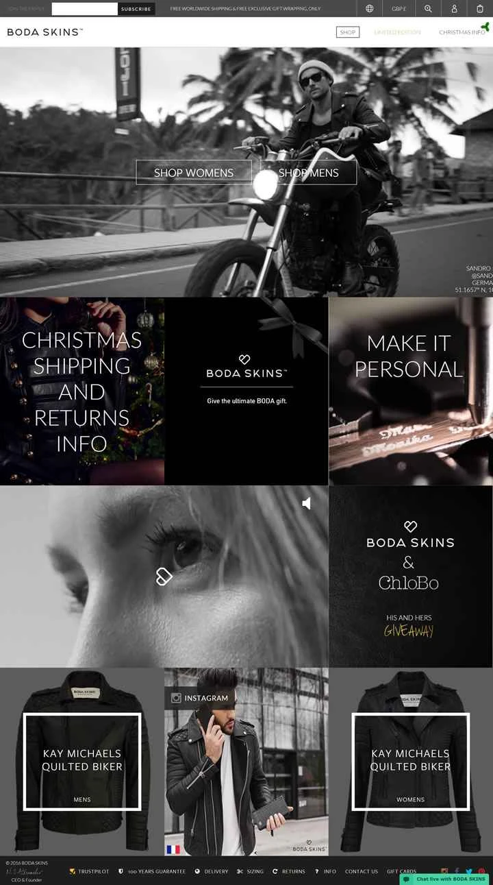 Boda Skins 公式サイト: 高級レザージャケット、世界中に発送。