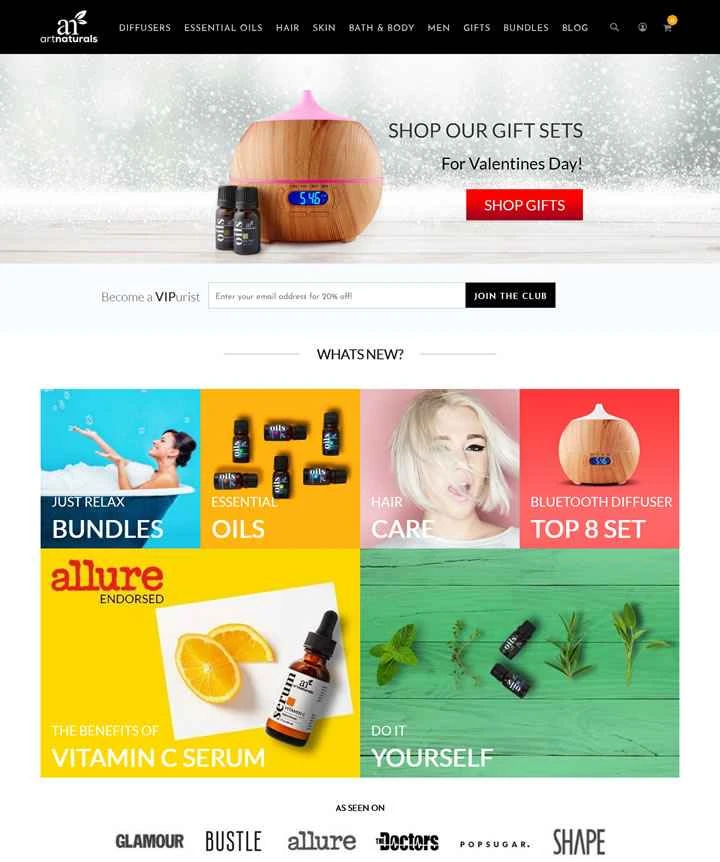 エッセンシャルオイルと天然健康・美容製品：アートナチュラルズ