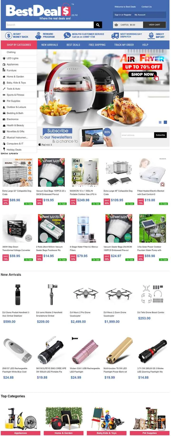 ニュージーランドのオンラインショッピング、ディスカウントストア：BestDeals.co.nz