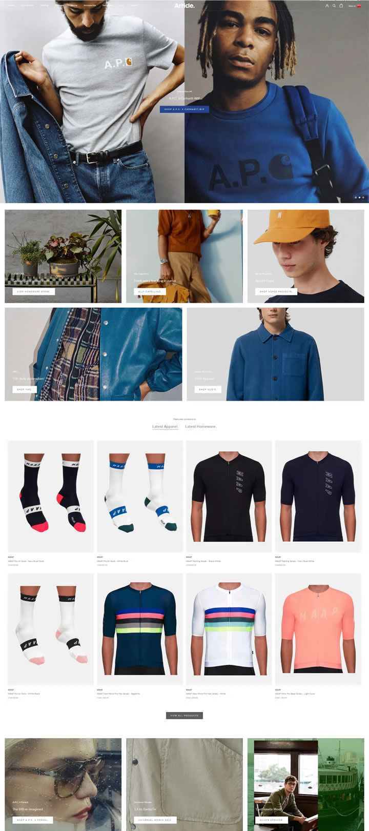 記事: 世界中から厳選したメンズウェアとホームウェア