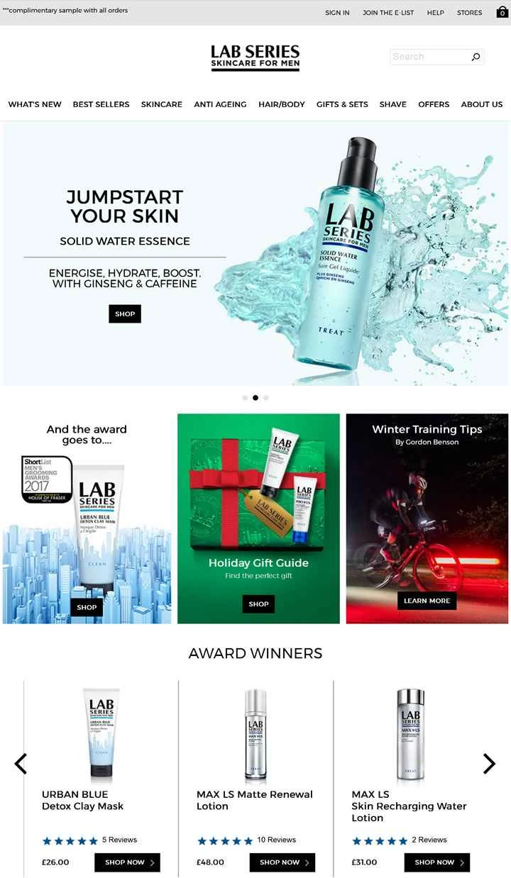 ラボシリーズUK公式サイト：エスティ ローダー カンパニーの男性用スキンケアブランド