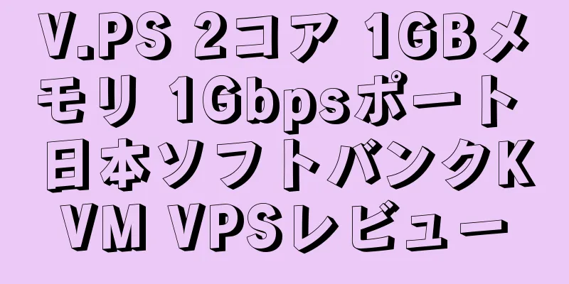 V.PS 2コア 1GBメモリ 1Gbpsポート 日本ソフトバンクKVM VPSレビュー