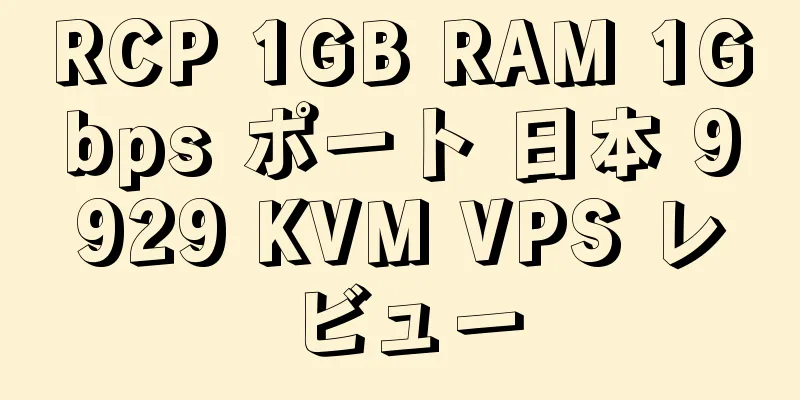 RCP 1GB RAM 1Gbps ポート 日本 9929 KVM VPS レビュー