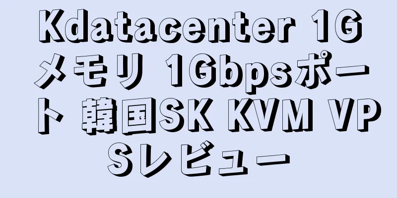 Kdatacenter 1Gメモリ 1Gbpsポート 韓国SK KVM VPSレビュー