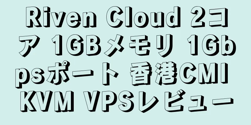 Riven Cloud 2コア 1GBメモリ 1Gbpsポート 香港CMI KVM VPSレビュー