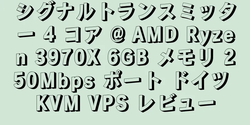 シグナルトランスミッター 4 コア @ AMD Ryzen 3970X 6GB メモリ 250Mbps ポート ドイツ KVM VPS レビュー