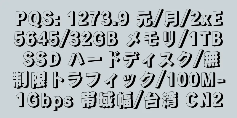 PQS: 1273.9 元/月/2xE5645/32GB メモリ/1TB SSD ハードディスク/無制限トラフィック/100M-1Gbps 帯域幅/台湾 CN2