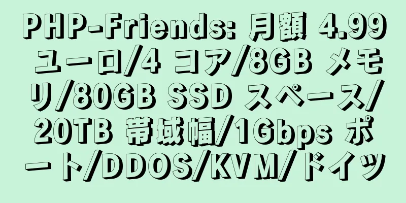 PHP-Friends: 月額 4.99 ユーロ/4 コア/8GB メモリ/80GB SSD スペース/20TB 帯域幅/1Gbps ポート/DDOS/KVM/ドイツ