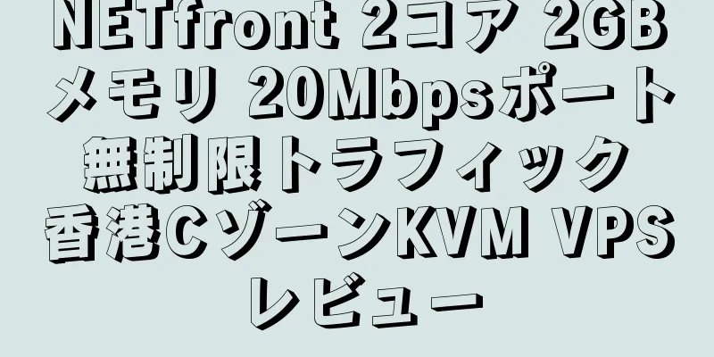 NETfront 2コア 2GBメモリ 20Mbpsポート 無制限トラフィック 香港CゾーンKVM VPSレビュー