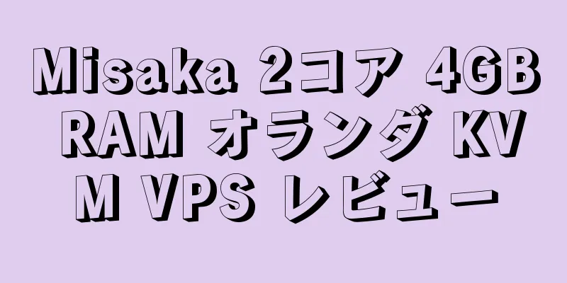 Misaka 2コア 4GB RAM オランダ KVM VPS レビュー