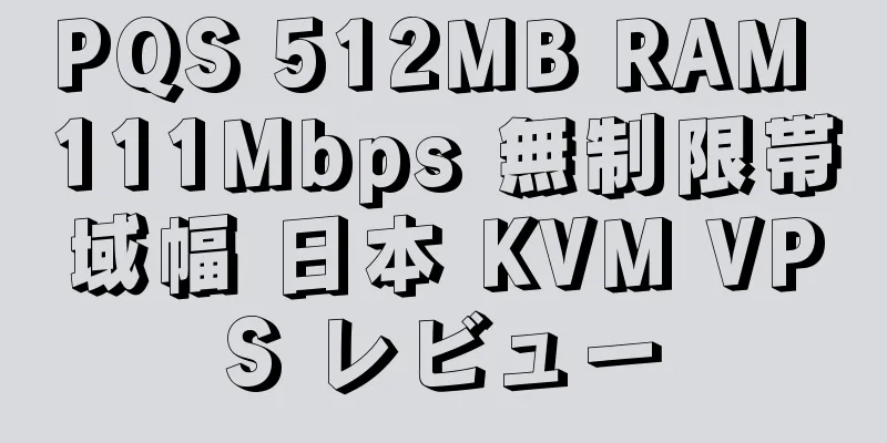 PQS 512MB RAM 111Mbps 無制限帯域幅 日本 KVM VPS レビュー