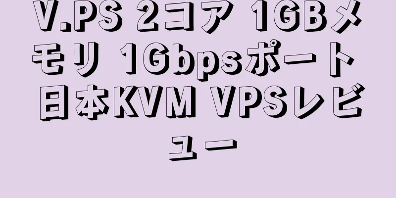 V.PS 2コア 1GBメモリ 1Gbpsポート 日本KVM VPSレビュー