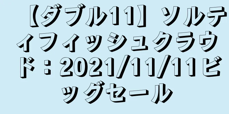 【ダブル11】ソルティフィッシュクラウド：2021/11/11ビッグセール