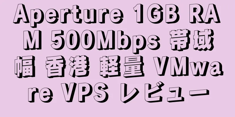 Aperture 1GB RAM 500Mbps 帯域幅 香港 軽量 VMware VPS レビュー