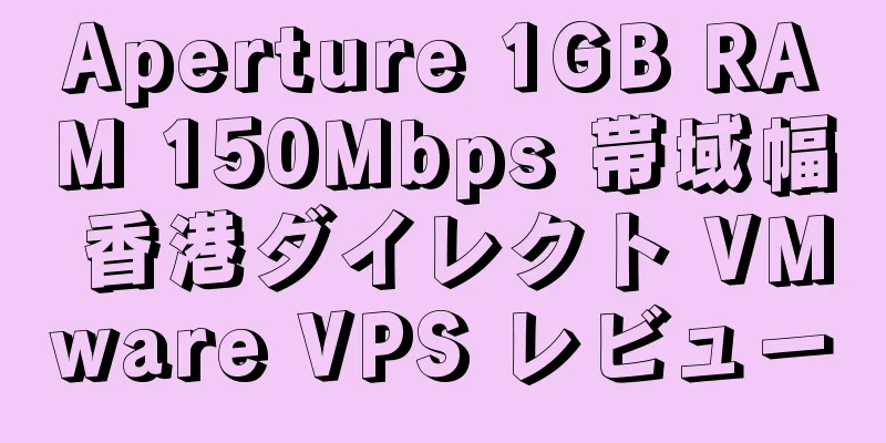 Aperture 1GB RAM 150Mbps 帯域幅 香港ダイレクト VMware VPS レビュー