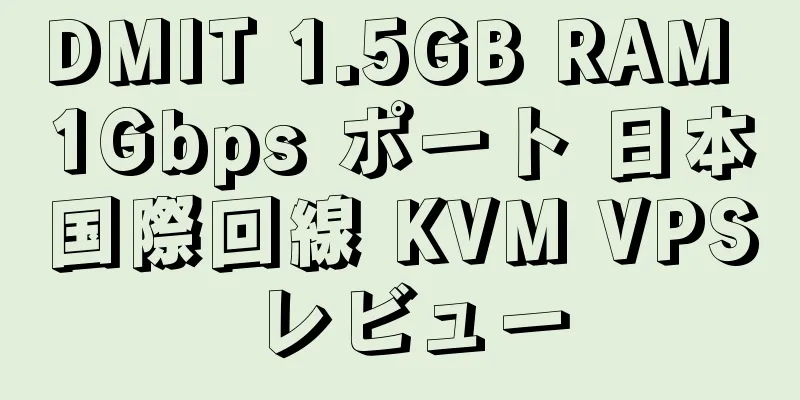 DMIT 1.5GB RAM 1Gbps ポート 日本国際回線 KVM VPS レビュー