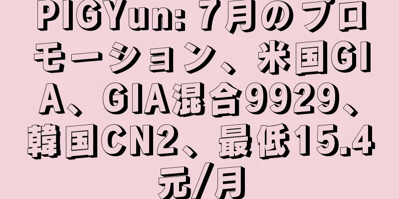 PIGYun: 7月のプロモーション、米国GIA、GIA混合9929、韓国CN2、最低15.4元/月