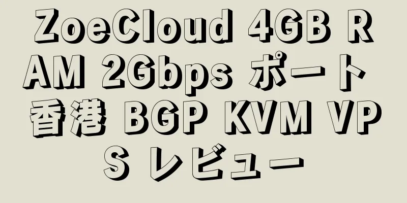 ZoeCloud 4GB RAM 2Gbps ポート 香港 BGP KVM VPS レビュー