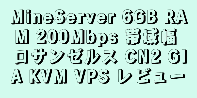 MineServer 6GB RAM 200Mbps 帯域幅 ロサンゼルス CN2 GIA KVM VPS レビュー