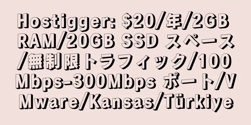 Hostigger: $20/年/2GB RAM/20GB SSD スペース/無制限トラフィック/100Mbps-300Mbps ポート/VMware/Kansas/Türkiye