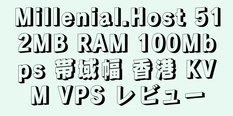 Millenial.Host 512MB RAM 100Mbps 帯域幅 香港 KVM VPS レビュー