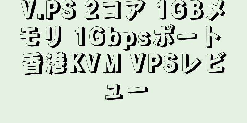 V.PS 2コア 1GBメモリ 1Gbpsポート 香港KVM VPSレビュー