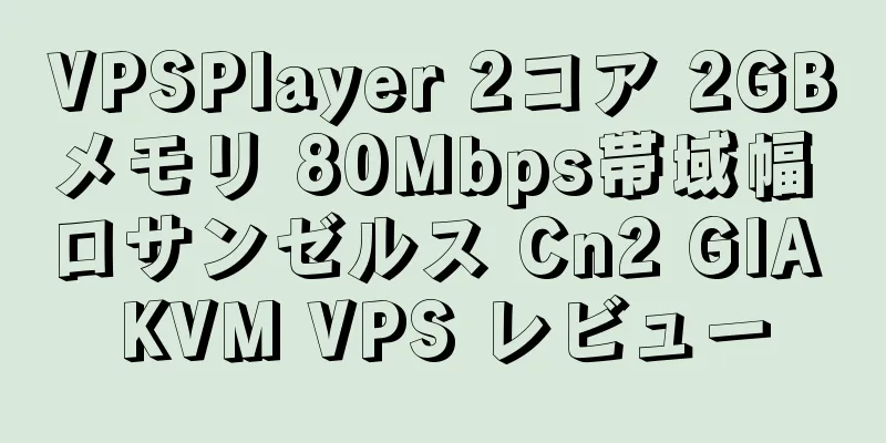 VPSPlayer 2コア 2GBメモリ 80Mbps帯域幅 ロサンゼルス Cn2 GIA KVM VPS レビュー