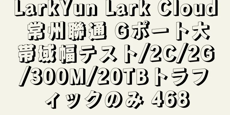 LarkYun Lark Cloud 常州聯通 Gポート大帯域幅テスト/2C/2G/300M/20TBトラフィックのみ 468