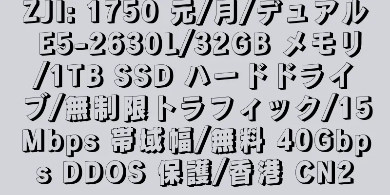 ZJI: 1750 元/月/デュアル E5-2630L/32GB メモリ/1TB SSD ハードドライブ/無制限トラフィック/15Mbps 帯域幅/無料 40Gbps DDOS 保護/香港 CN2