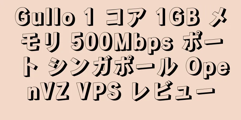 Gullo 1 コア 1GB メモリ 500Mbps ポート シンガポール OpenVZ VPS レビュー