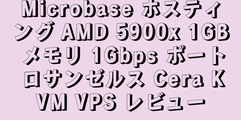 Microbase ホスティング AMD 5900x 1GB メモリ 1Gbps ポート ロサンゼルス Cera KVM VPS レビュー