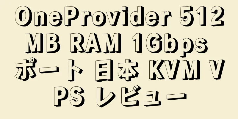 OneProvider 512MB RAM 1Gbps ポート 日本 KVM VPS レビュー