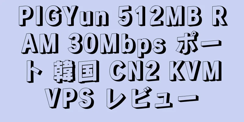 PIGYun 512MB RAM 30Mbps ポート 韓国 CN2 KVM VPS レビュー