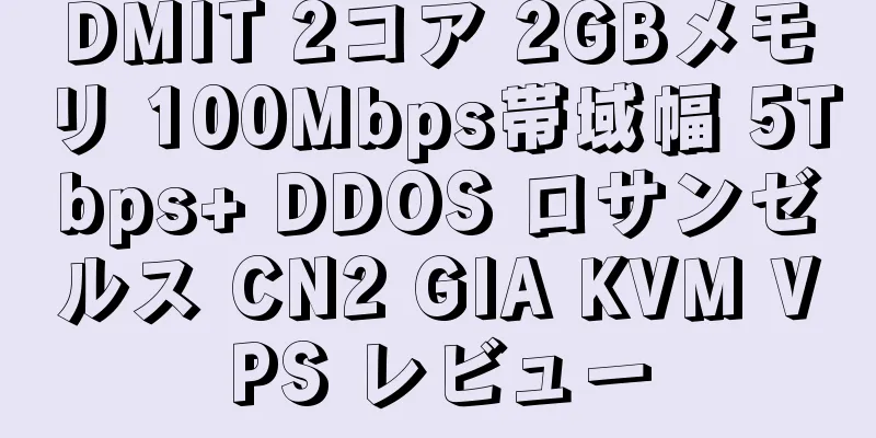 DMIT 2コア 2GBメモリ 100Mbps帯域幅 5Tbps+ DDOS ロサンゼルス CN2 GIA KVM VPS レビュー