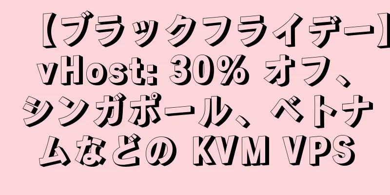 【ブラックフライデー】vHost: 30% オフ、シンガポール、ベトナムなどの KVM VPS