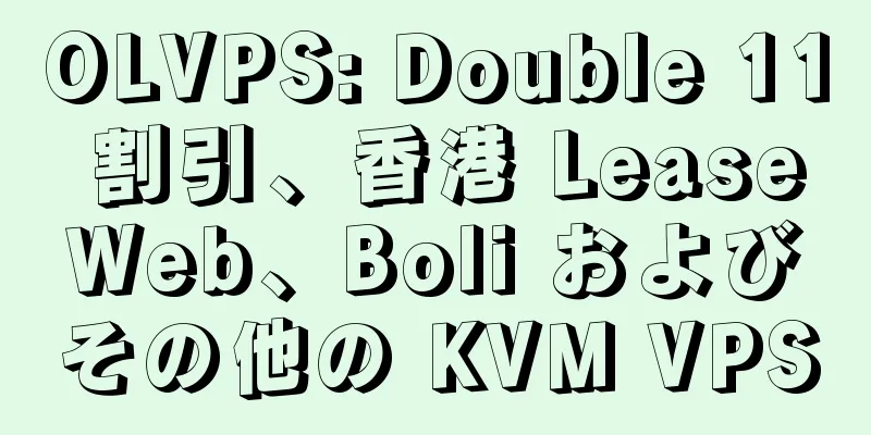 OLVPS: Double 11 割引、香港 LeaseWeb、Boli およびその他の KVM VPS