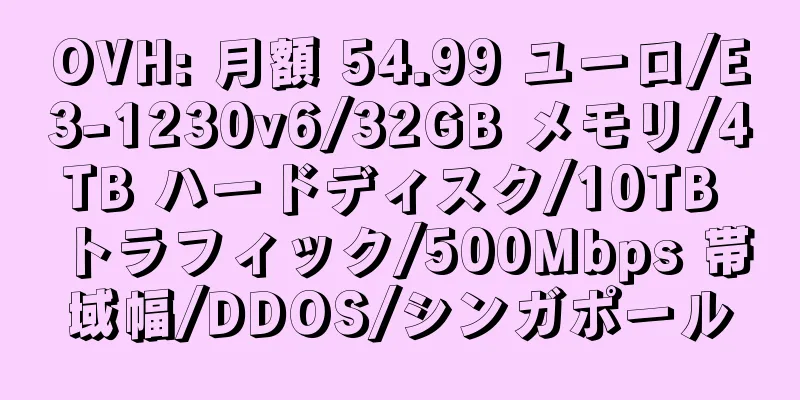 OVH: 月額 54.99 ユーロ/E3-1230v6/32GB メモリ/4TB ハードディスク/10TB トラフィック/500Mbps 帯域幅/DDOS/シンガポール