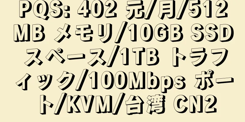 PQS: 402 元/月/512MB メモリ/10GB SSD スペース/1TB トラフィック/100Mbps ポート/KVM/台湾 CN2
