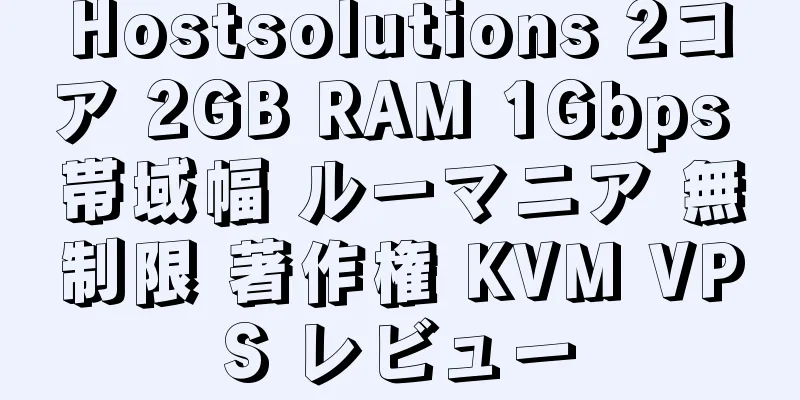 Hostsolutions 2コア 2GB RAM 1Gbps 帯域幅 ルーマニア 無制限 著作権 KVM VPS レビュー