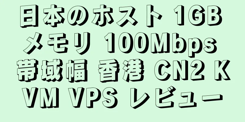 日本のホスト 1GB メモリ 100Mbps 帯域幅 香港 CN2 KVM VPS レビュー