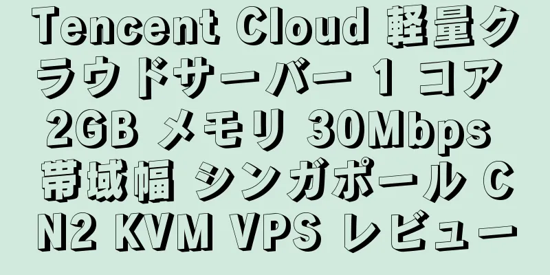 Tencent Cloud 軽量クラウドサーバー 1 コア 2GB メモリ 30Mbps 帯域幅 シンガポール CN2 KVM VPS レビュー