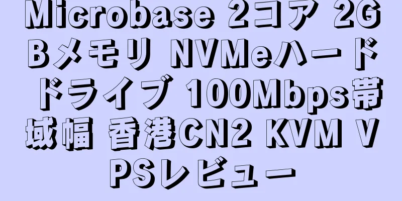 Microbase 2コア 2GBメモリ NVMeハードドライブ 100Mbps帯域幅 香港CN2 KVM VPSレビュー