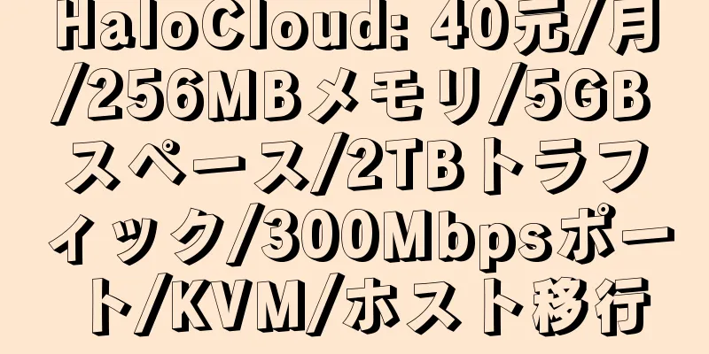 HaloCloud: 40元/月/256MBメモリ/5GBスペース/2TBトラフィック/300Mbpsポート/KVM/ホスト移行