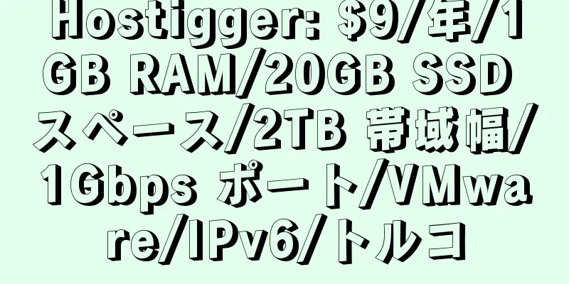 Hostigger: $9/年/1GB RAM/20GB SSD スペース/2TB 帯域幅/1Gbps ポート/VMware/IPv6/トルコ