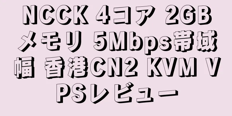 NCCK 4コア 2GBメモリ 5Mbps帯域幅 香港CN2 KVM VPSレビュー